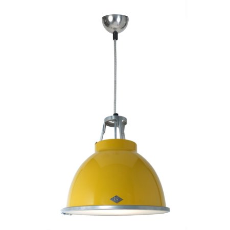 Original BTC Titan Size 1 Lampa wisząca 36x36 cm IP20 E27 GLS, żółta FP005Y/GL01E