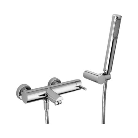 Paffoni Stick Bateria wannowa natynkowa stal szczotkowana SK023ST