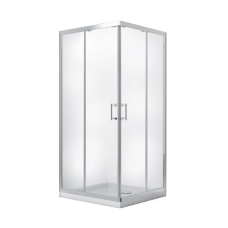 PMD Besco Modern Kabina prysznicowa kwadratowa 90x90x165 cm drzwi przesuwne, profile chrom szkło przezroczyste MK-90-165-C