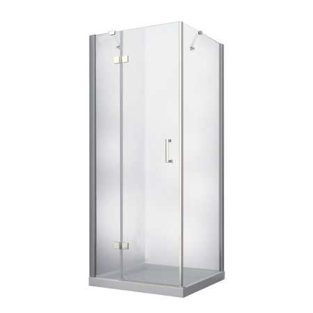 PMD Besco Viva Kabina prysznicowa kwadratowa 80x80x195 cm drzwi uchylne lewa, profile chrom szkło przezroczyste VKL-80-195-C