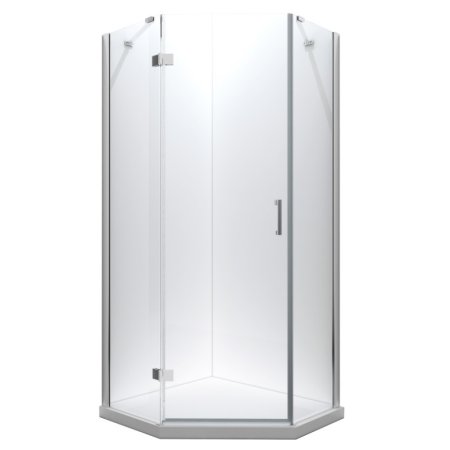 PMD Besco Viva Kabina prysznicowa pięciokątna 90x90x195 cm drzwi uchylne lewa, profile chrom szkło przezroczyste V5L-90-195-C