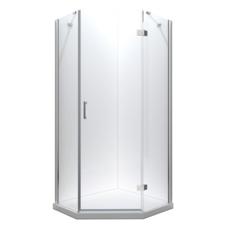 PMD Besco Viva Kabina prysznicowa pięciokątna 90x90x195 cm drzwi uchylne prawa, profile chrom szkło przezroczyste V5P-90-195-C