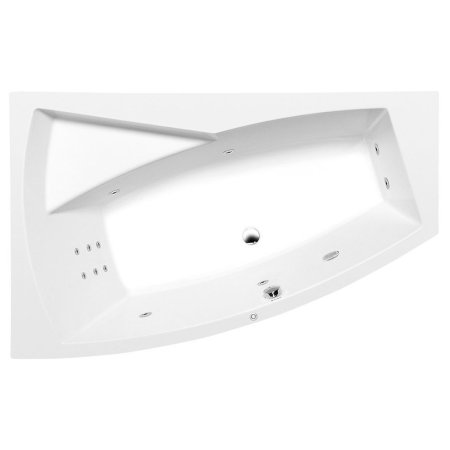 Polysan Evia Hydro Wanna narożna z hydromasażem 160x100 cm lewa biała 11611H