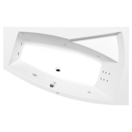 Polysan Evia Hydro Wanna narożna z hydromasażem 160x100 cm prawa biała 12611H