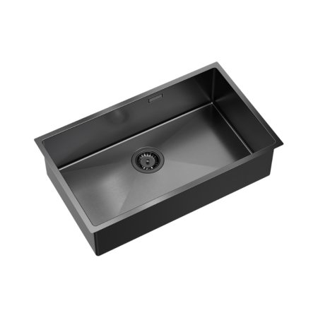 Quadron Anthony 80 Zlewozmywak stalowy jednokomorowy 74x44 cm grafitowy MF7444PVDBST1