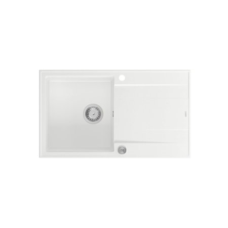 Quadron Evan 111 Zlewozmywak granitowy jednokomorowy 86x50 cm biały/stalowy HCQE8650U1_BS_P2O