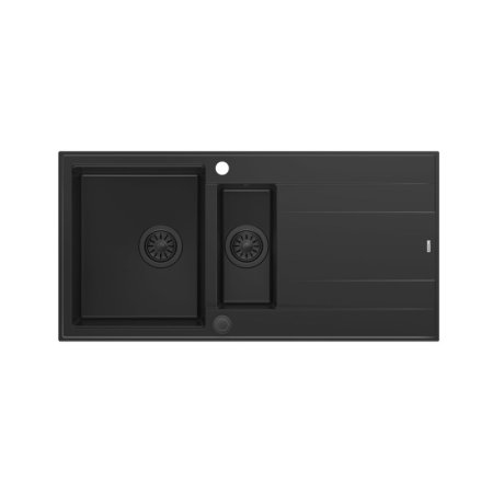 Quadron Evan 156 Zlewozmywak granitowy póltorakomorowy 100x50 cm czarny HQE510050U7_BLM_P2O