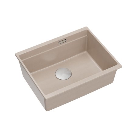 Quadron Logan 100 Zlewozmywak granitowy jednokomorowy 56x45 cm beżowy pearl beige/stalowy HQJ6045U2_BS_U