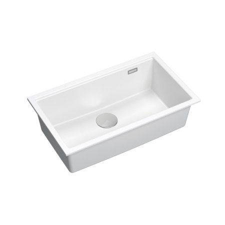 Quadron Logan 110 Zlewozmywak granitowy jednokomorowy 76x44 cm biały/stal szczotkowana HQD7644U1_BS_U