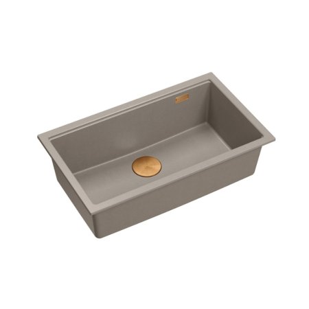 Quadron Logan 110 Zlewozmywak granitowy jednokomorowy 76x44 cm szarobeżowy/miedziany HQD7644U4_PVDC1_I