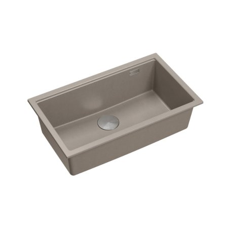 Quadron Logan 110 Zlewozmywak granitowy jednokomorowy 76x44 cm szarobeżowy/stal szczotkowana HQD7644U4_BS_U