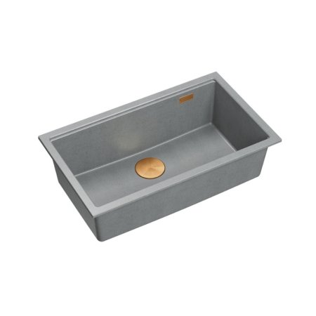 Quadron Logan 110 Zlewozmywak granitowy jednokomorowy 76x44 cm szary/miedziany HQD7644U5_PVDC1_I