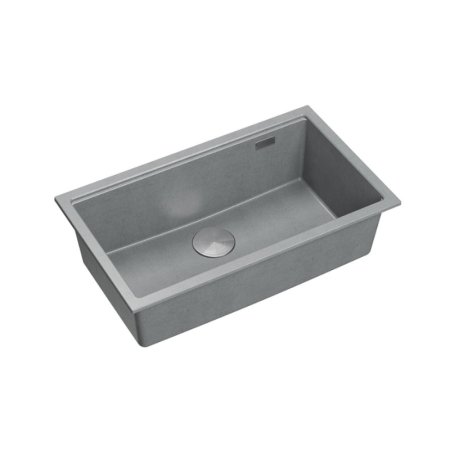 Quadron Logan 110 Zlewozmywak granitowy jednokomorowy 76x44 cm szary/stal szczotkowana HQD7644U5_BS_U