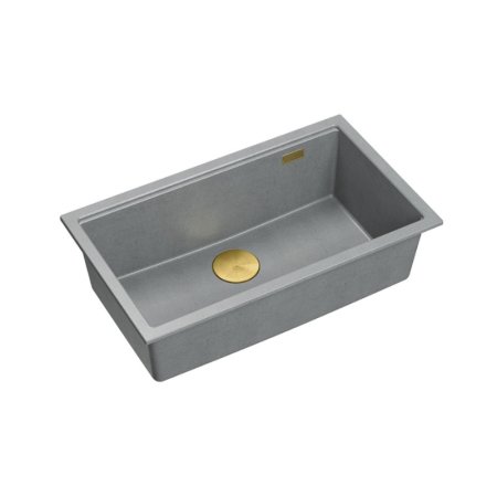 Quadron Logan 110 Zlewozmywak granitowy jednokomorowy 76x44 cm szary/złoty HQD7644U5_PVDG1_I
