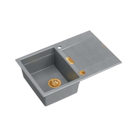 Quadron Owen 111 Zlewozmywak granitowy jednokomorowy 76x50 cm szary/miedziany HQO7650U5_PVDC1