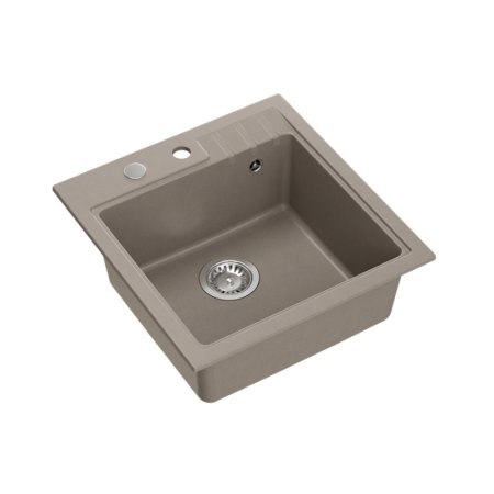 Quadron Peter 110 Zlewozmywak granitowy jednokomorowy 52x50 cm szarobeżowy/stalowy HCQP5052ST