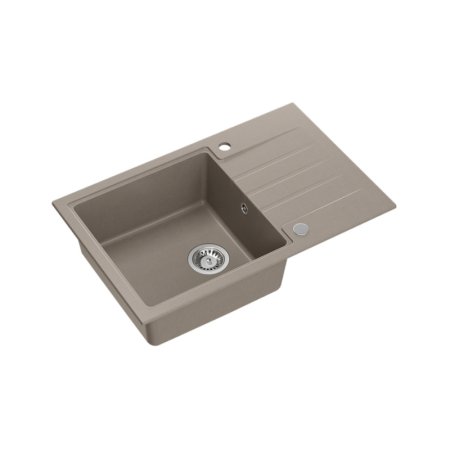 Quadron Peter 111 Zlewozmywak granitowy jednokomorowy 78x50 cm szarobeżowy/stalowy HCQP7850ST