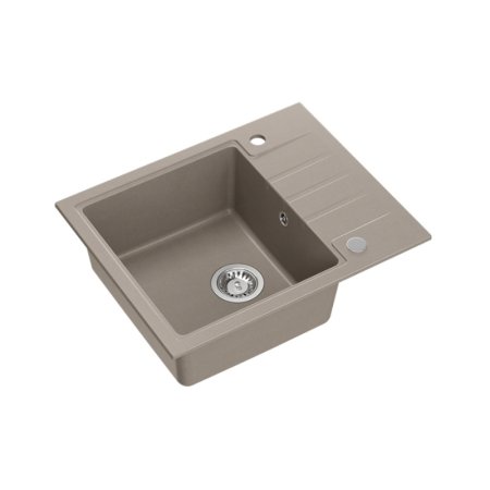 Quadron Peter 116 Zlewozmywak granitowy jednokomorowy 62x50 cm szarobeżowy/stalowy HCQP6250ST