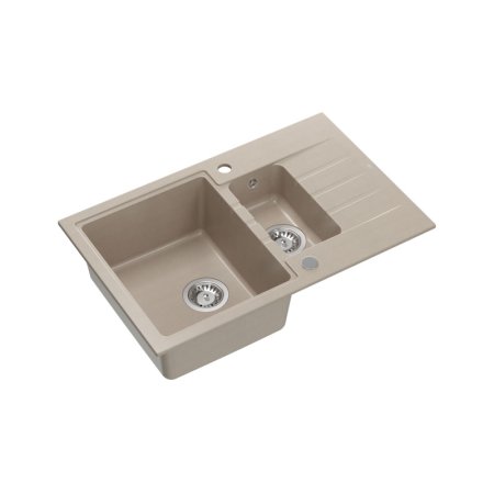 Quadron Peter 156 Zlewozmywak granitowy półtorakomorowy 78x50 cm beżowy pearl beige HCQP57850BEZP