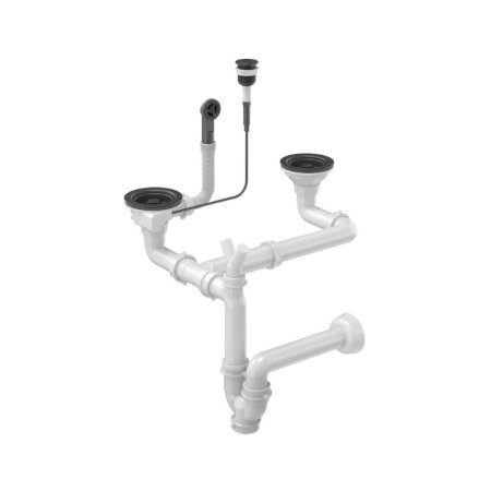 Quadron Syfon zlewozmywakowy dwukomorowy czarny mat OPD2SSG3