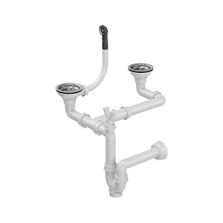 Quadron Syfon zlewozmywakowy dwukomorowy stal szlachetna M2SSDG4