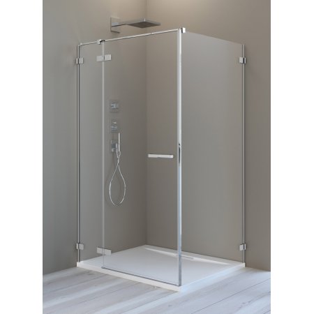 Radaway Arta KDJ II Drzwi prysznicowe 120x200 cm ze ścianka stałą, wersja lewa, profile Chrome+, szkło przezroczyste 386457-03-01L/386042-03-01L