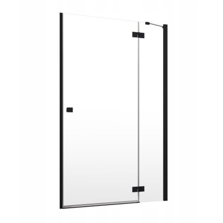 Radaway Essenza New Black DWJ Drzwi prysznicowe uchylne wnękowe 90x200 cm prawe profile czarne szkło przezroczyste 385013-54-01R