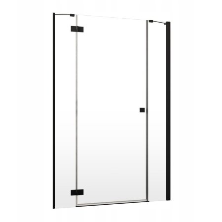 Radaway Essenza New Black DWJS Drzwi prysznicowe uchylne wnękowe 110x200 cm lewe profile czarne szkło przezroczyste 385030-54-01L