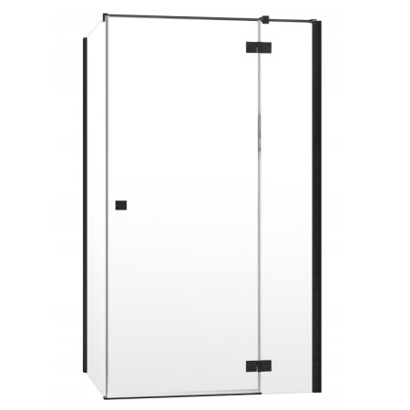 Radaway Essenza New Black KDJ Drzwi prysznicowe uchylne 120x200 cm lewe profile czarne szkło przezroczyste 385042-54-01L