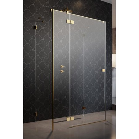 Radaway Essenza Pro Gold KDJ+S Drzwi prysznicowe uchylne 100x200 cm prawe profile złote szkło przejrzyste 10097310-09-01R