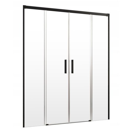 Radaway Idea Black DWD Drzwi prysznicowe przesuwne wnękowe 140x200,5 cm profile czarne szkło przezroczyste 387124-54-01