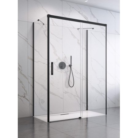 Radaway Idea Black KDJ+S Drzwi prysznicowe przesuwne 100x200,5 cm lewe profile czarne szkło przejrzyste 10116100-54-01L
