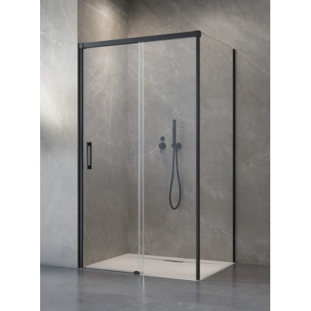 Radaway Idea Black KDS Drzwi prysznicowe przesuwne 100x200,5 cm lewe profile czarne szkło przejrzyste 10115100-54-01L