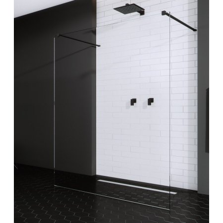 Radaway Modo New Black I Ścianka prysznicowa Walk-In 118x200 cm profile czarne szkło przezroczyste 388124-54-01