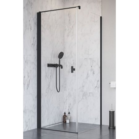 Radaway Nes Black KDJ I Drzwi do kabiny prysznicowej 80x200 cm prawe, profile czarne, szkło przezroczyste z powłoką EasyClean 10022080-54-01R