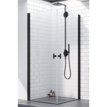 Radaway Nes Black KKD I Drzwi do kabiny prysznicowej 100x200 cm prawe, profile czarne, szkło przezroczyste z powłoką EasyClean 10021100-54-01R