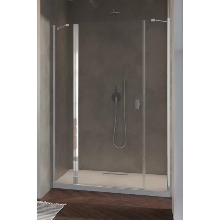 Radaway Nes DWJS Drzwi prysznicowe wnękowe 140x200 cm, wersja lewa, profile chrom szkło przezroczyste EasyClean 10038140-01-01L