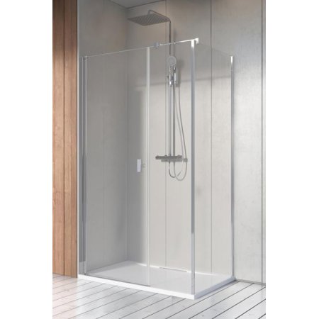 Radaway Nes KDS I Kabina prysznicowa prostokątna 100x100x200 cm wersja prawa profile chrom szkło przezroczyste EasyClean 10023100-01-01R+10043100-01-01