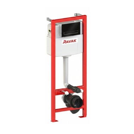 Ravak Basic Zestaw Stelaż WC + przycisk WC czarny mat GPX2240081