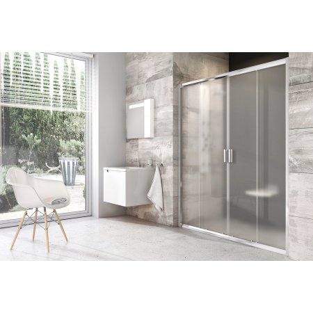 Ravak Blix BLDP4 Drzwi prysznicowe 170x190 cm z powłoką AntiCalc, profile aluminium szkło przezroczyste 0YVV0C00Z1