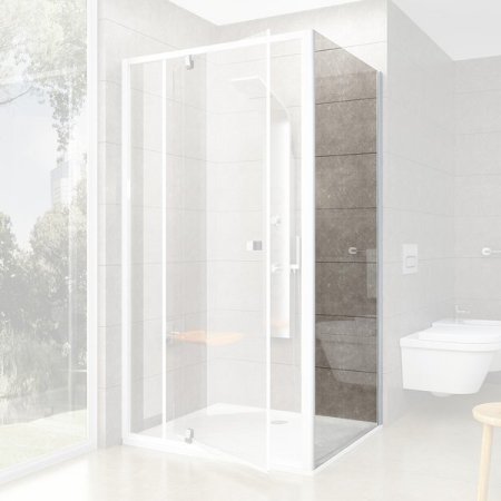 Ravak Pivot PPS-100 Ścianka prysznicowa 100x190 cm profile biały połysk szkło przezroczyste z AntiCalc 90GA0100Z1