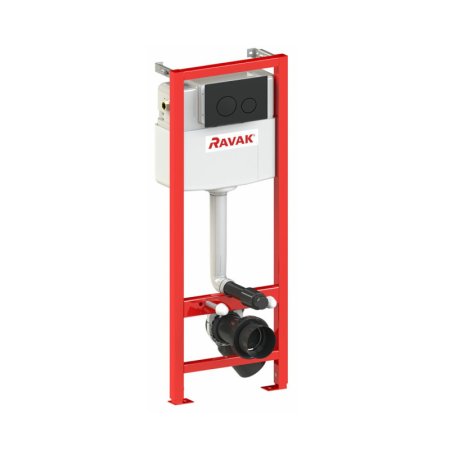 Ravak Smart Zestaw Stelaż WC + wsporniki + przycisk WC czarny mat GPX2240102