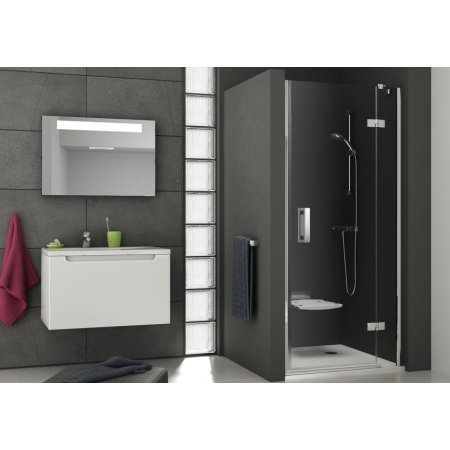 Ravak SmartLine SMSD2-100 A-L Drzwi prysznicowe 110x190 cm z powłoką AntiCalc lewe, profile chrom szkło przezroczyste 0SLDAA00Z1