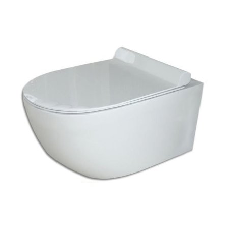 Rea Carter Toaleta WC podwieszana Rimless 48,5x36,5 cm z deską sedesową wolnoopadającą duroplastową, biała REA-C1400