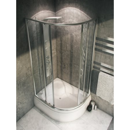Rea Impuls Plus Kabina prysznicowa z brodzikiem 80x100 cm, profile chrom, szkło transparentne REA-K0550