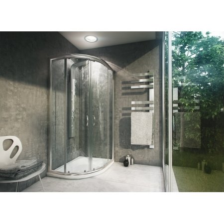 Rea Impuls Slim Kabina prysznicowa z brodzikiem 80x100 cm, profile chrom, szkło grafitowe REA-K0653