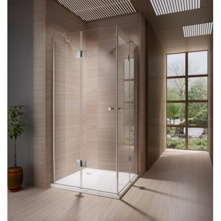 Rea Wilson Kabina prysznicowa bez brodzika 80x80 cm, profile chrom, szkło transparent REA-K1006