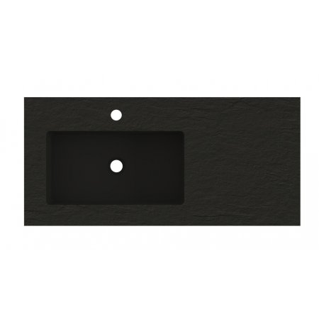 Riho Livit Stone Slim Umywalka meblowa z półką 100,3x46 cm czarny mat F70069/W009006304