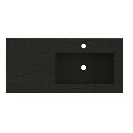 Riho Livit Stone Slim Umywalka meblowa z półką 100,3x46 cm czarny mat F70070/W009007304
