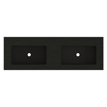 Riho Livit Stone Top Umywalka meblowa lub wisząca podwójna 140,3x46 cm czarny mat F70068/W010007304